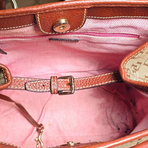 Dooney & Bourke Tan and Brown Shoulder Bag - Picture 11 of 13